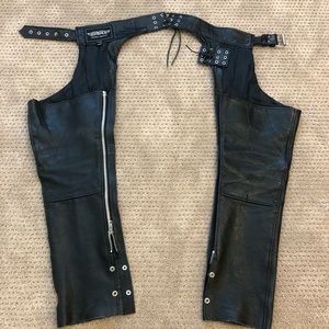 Black Leather Chaps Unisex